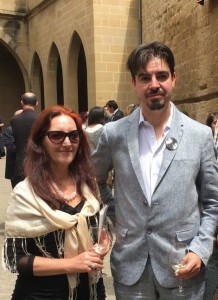 Con Mikel Zuza en el palacio de Olite